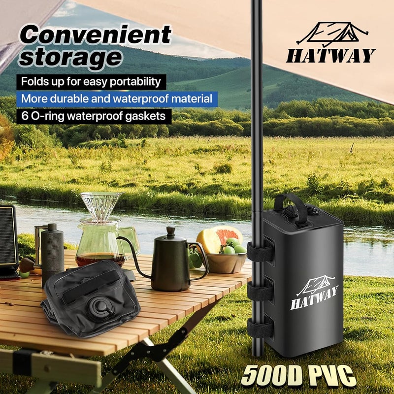 Hatway Canopy Water Weight Bag,88 LBS Water Tent Weights Set of 4 Leg Weights for Pop Up Canopy,Gazebo,Canopies,Tent-4 * 10L-Black - Image 2